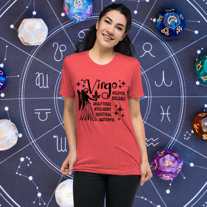 Virgo zodiac t-shirt with astrology graphic, short sleeve horoscope tee