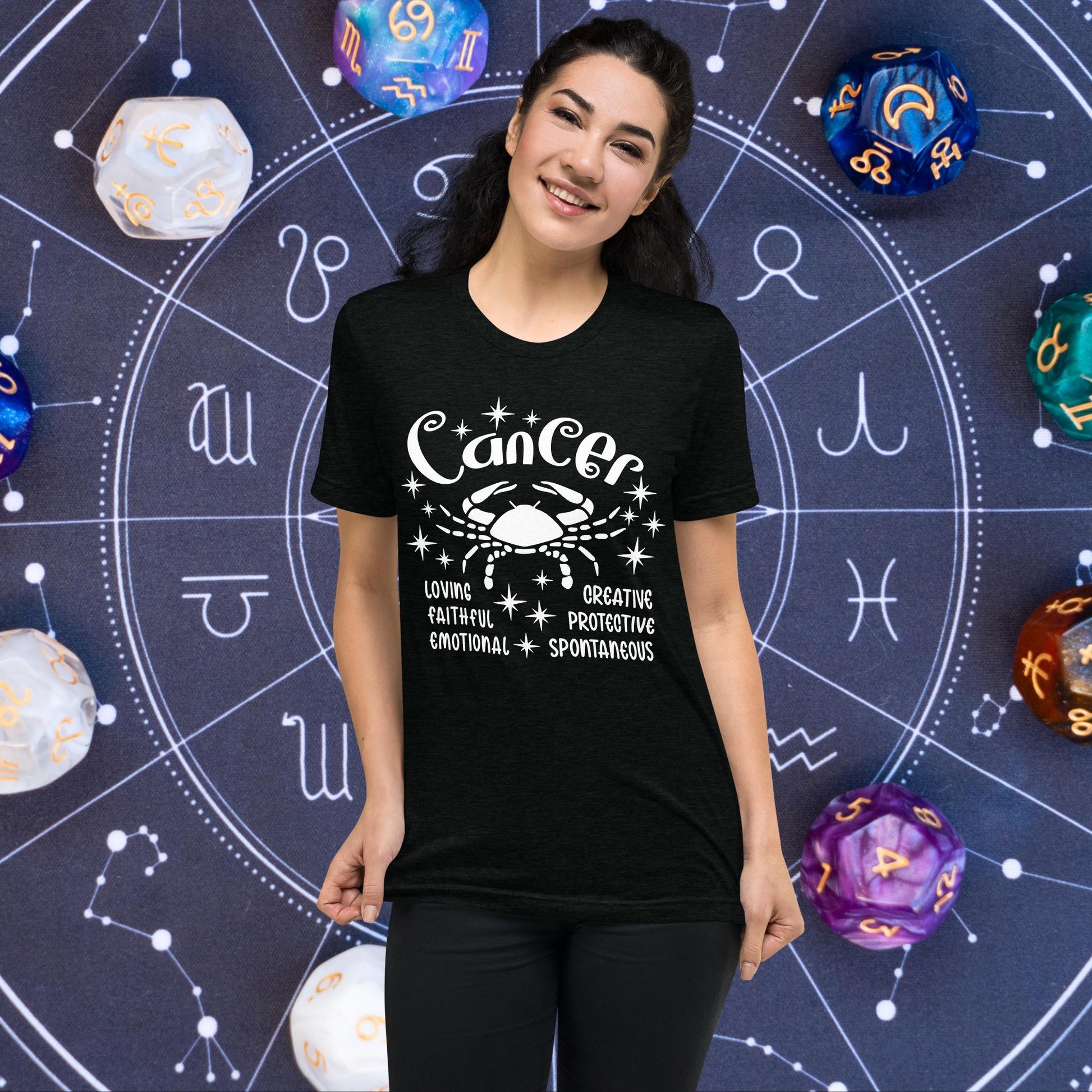 Cancer zodiac t-shirt, astrology graphic tee, short sleeve horoscope shirt