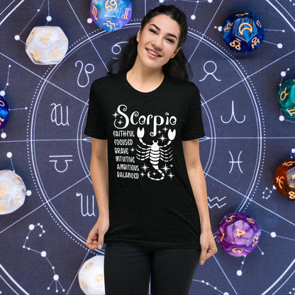 Scorpio zodiac t-shirt, astrology short sleeve tee, horoscope star sign shirt
