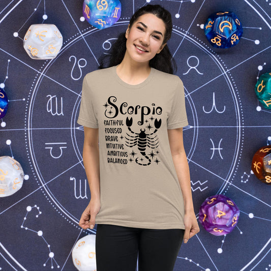 Scorpio zodiac t-shirt, astrology short sleeve tee, horoscope star sign shirt