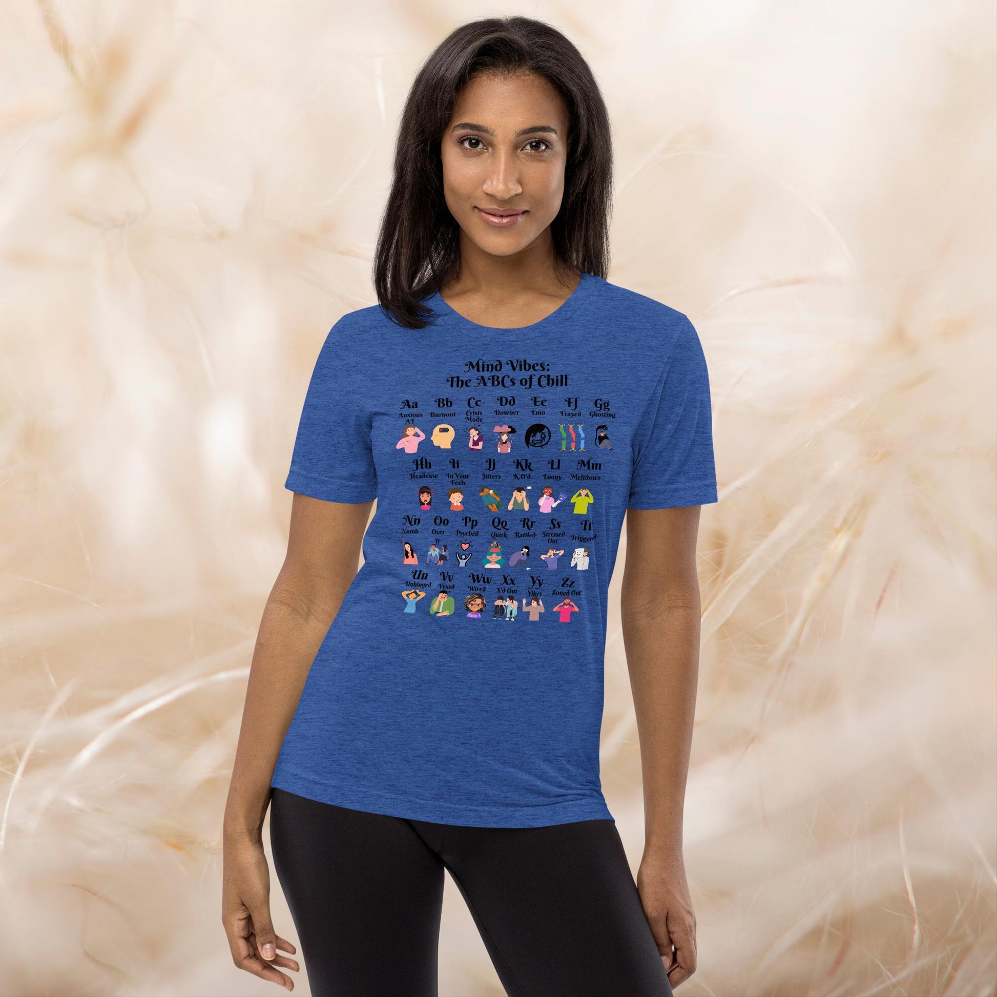 Mind Vibes A-Z Slang Mental Health Shirt, Positive Vibes Tee, Therapy Gift, Self-Love Anxiety Support Apparel