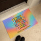 Vibes First Worries Later Welcome Mat - Retro Mental Health Entry Rug - MySisterIsASurvivor