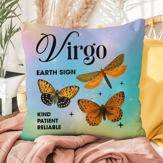 Virgo Butterfly Indoor/Outdoor Pillow - Celestial Home Pillow, Zodiac Decor for All Spaces