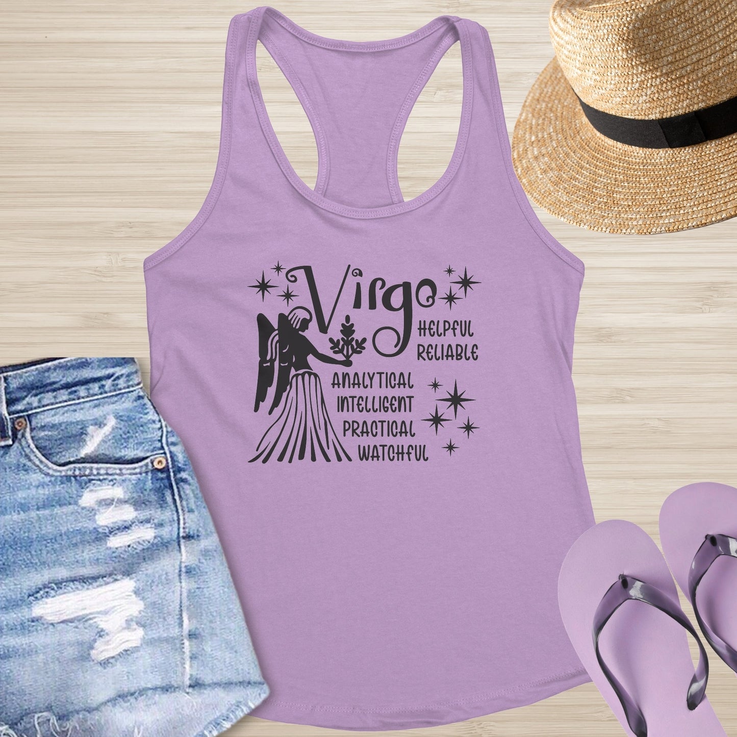 Virgo Racerback Tank - Thoughtful Healing Tank for Mental Strength & Self - Care - MySisterIsASurvivor