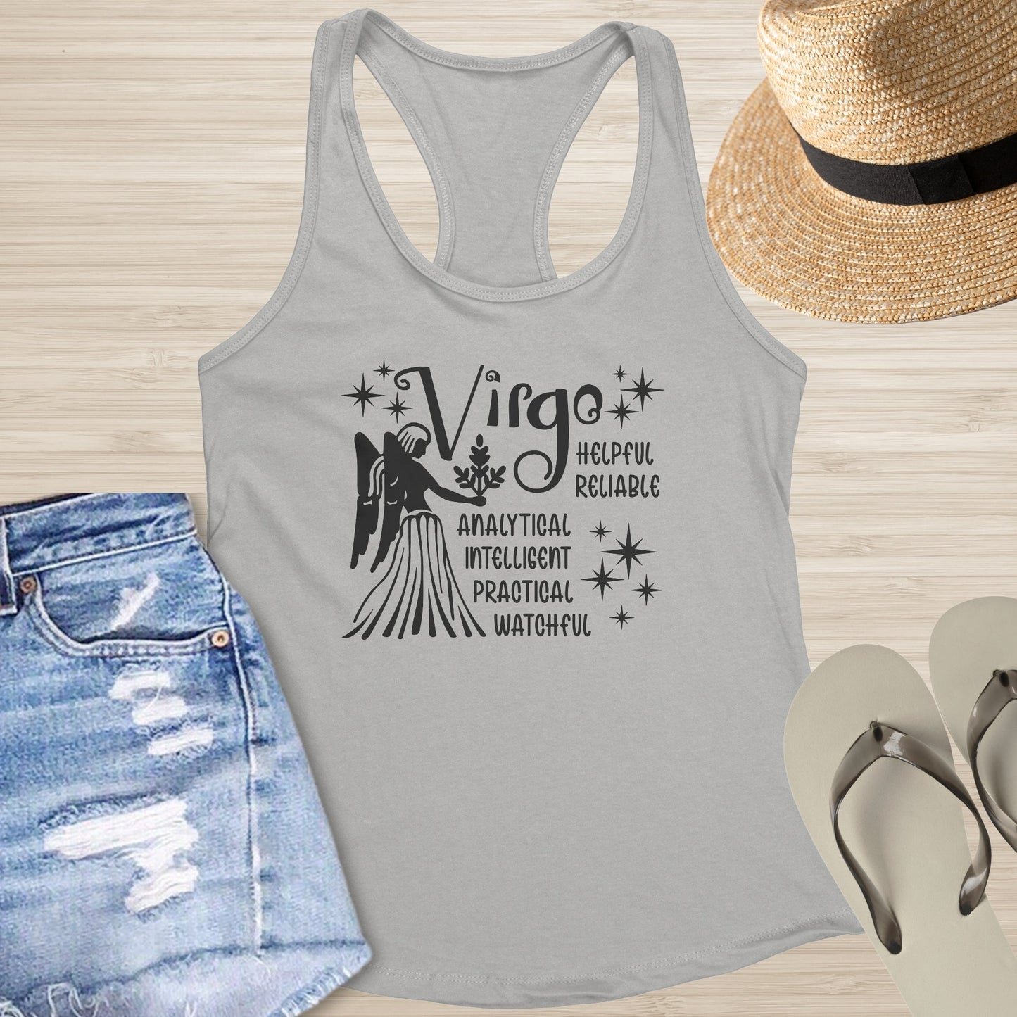 Virgo Racerback Tank - Thoughtful Healing Tank for Mental Strength & Self - Care - MySisterIsASurvivor