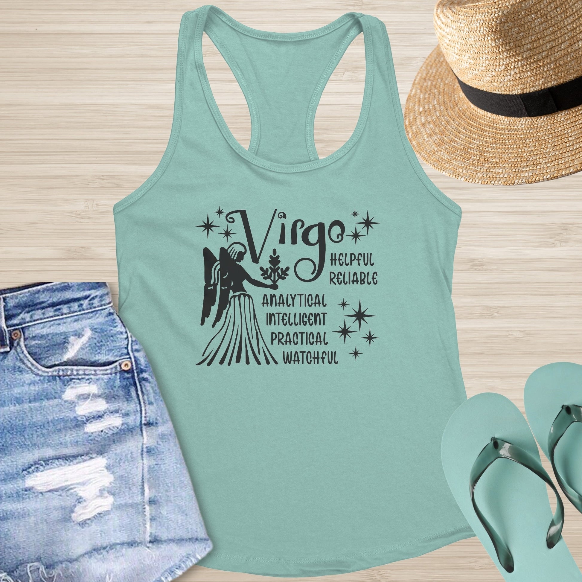 Virgo Racerback Tank - Thoughtful Healing Tank for Mental Strength & Self - Care - MySisterIsASurvivor