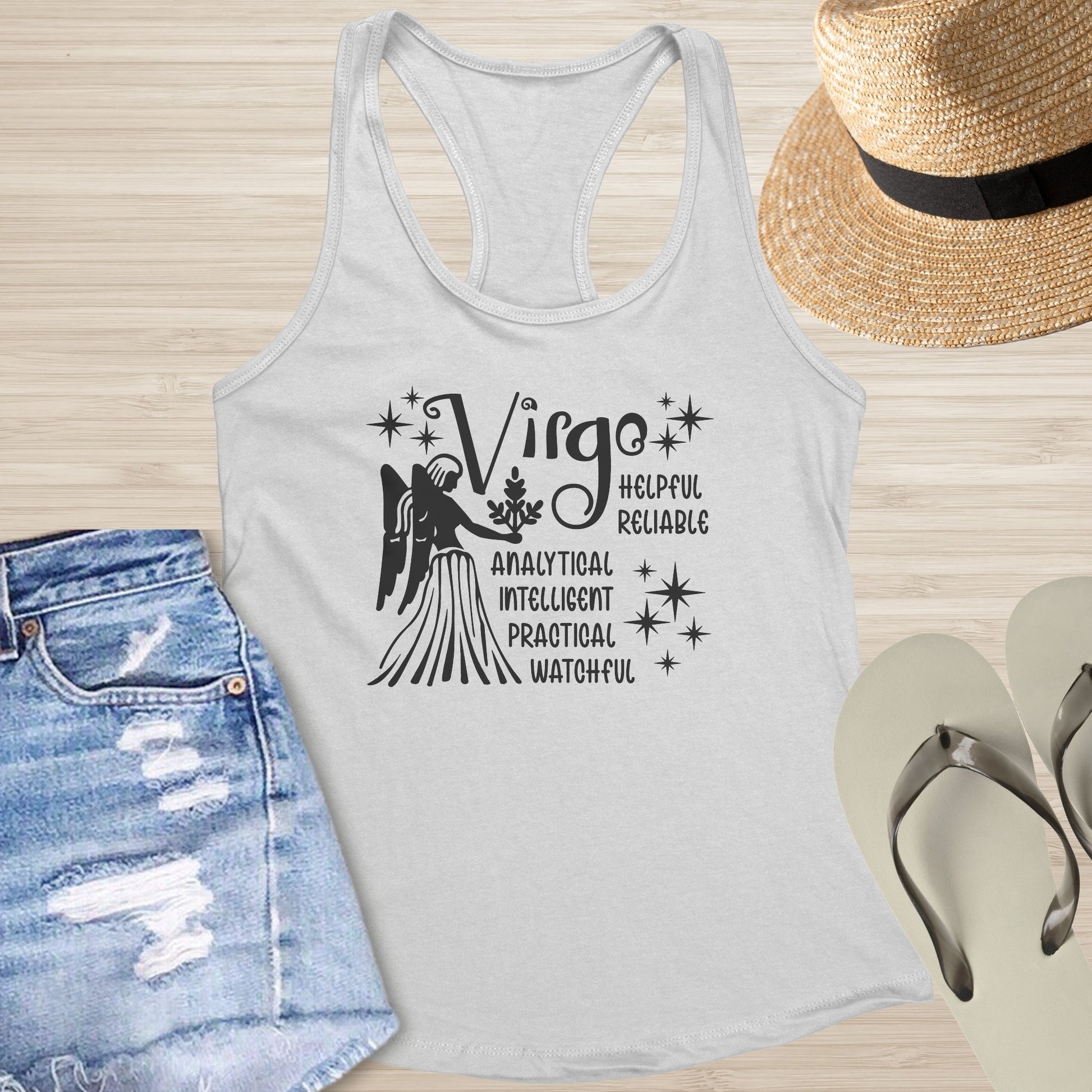 Virgo Racerback Tank - Thoughtful Healing Tank for Mental Strength & Self - Care - MySisterIsASurvivor