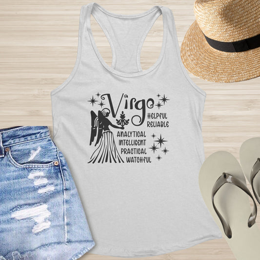 Virgo Racerback Tank - Thoughtful Healing Tank for Mental Strength & Self - Care - MySisterIsASurvivor