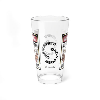 Warning: May Contain Mood Swings - Personalized Funny Pint Glass, Sassy Drinkware with Attitude, Daily Dose of Attitude and Humor