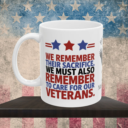 We Remember Their Sacrifice Memorial Day mug - PTSD support, military tribute, veteran memorial tribute
