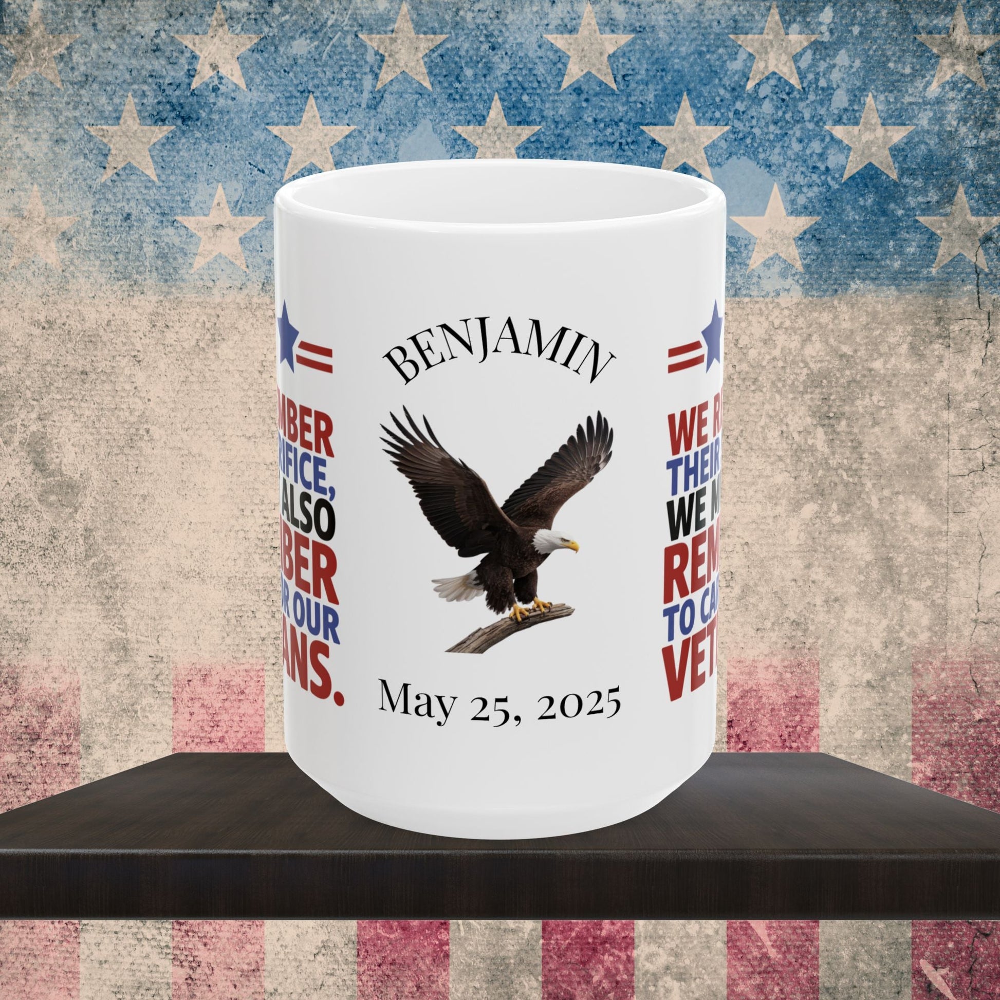 We Remember Their Sacrifice Memorial Day mug - PTSD support, military tribute, veteran memorial tribute