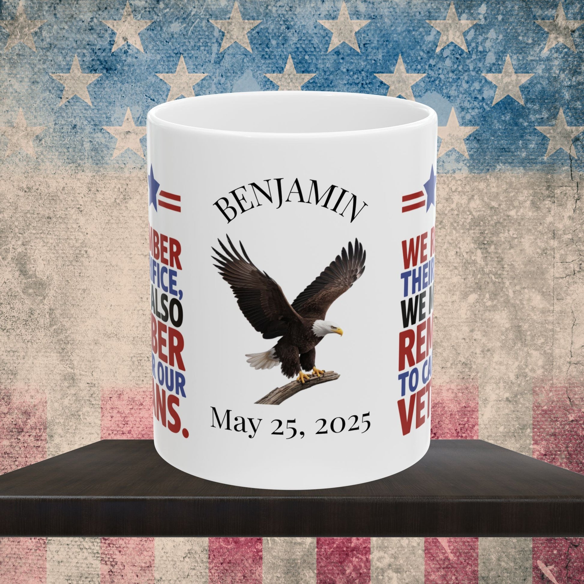 We Remember Their Sacrifice Memorial Day mug - PTSD support, military tribute, veteran memorial tribute