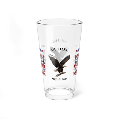We Remember Their Sacrifice pint glass - Memorial Day glassware for military tribute and remembrance