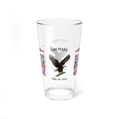 We Remember Their Sacrifice pint glass - Memorial Day glassware for military tribute and remembrance