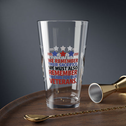 We Remember Their Sacrifice pint glass - Memorial Day glassware for military tribute and remembrance