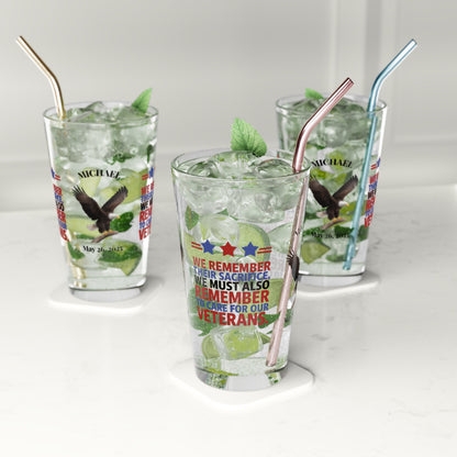 We Remember Their Sacrifice pint glass - Memorial Day glassware for military tribute and remembrance