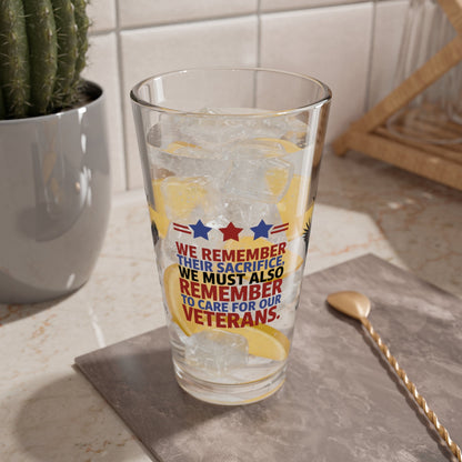 We Remember Their Sacrifice pint glass - Memorial Day glassware for military tribute and remembrance