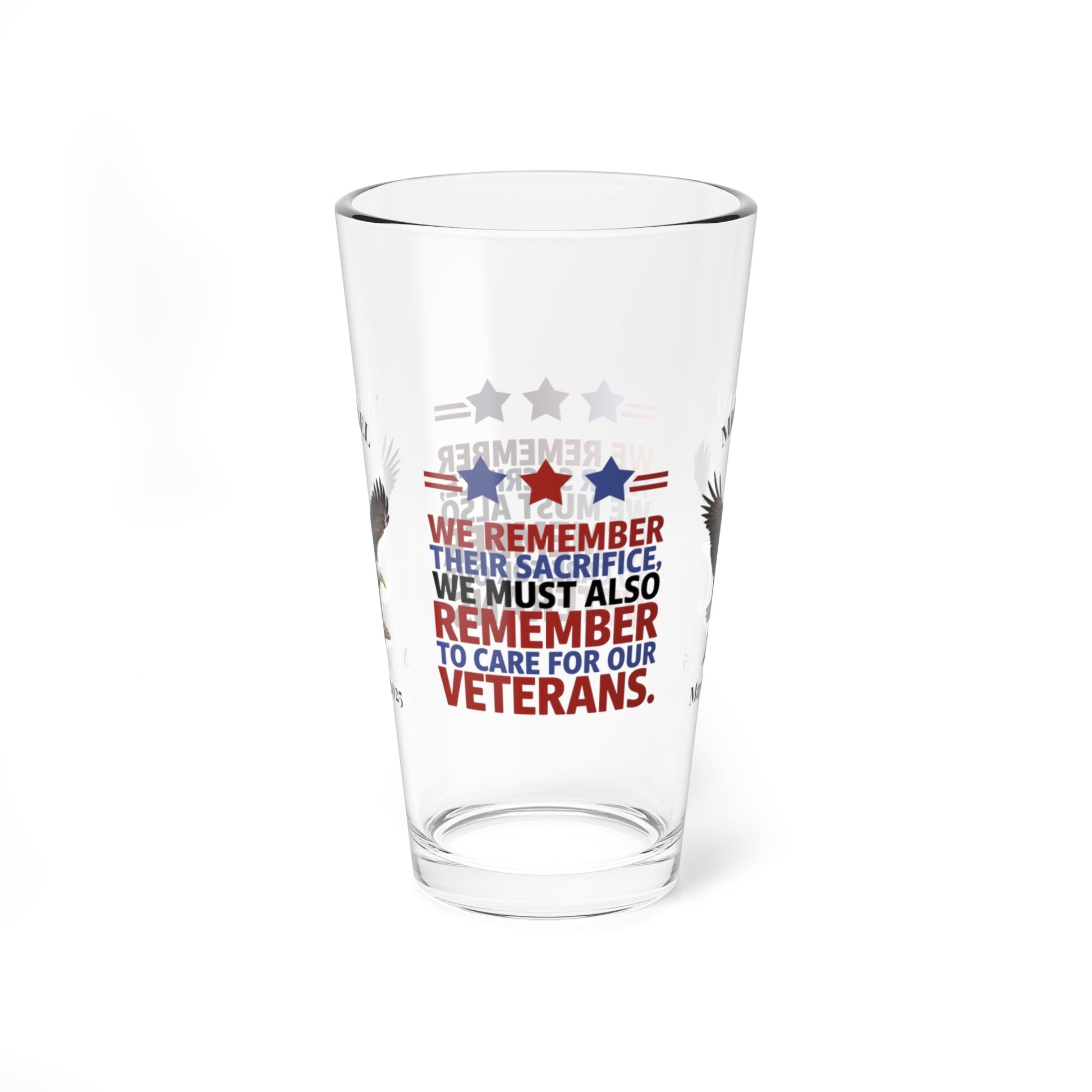 We Remember Their Sacrifice pint glass - Memorial Day glassware for military tribute and remembrance