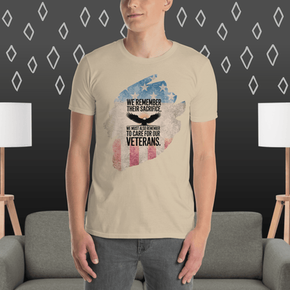 We Remember Their Sacrifice T-Shirt | Veteran Tribute Gift | PTSD Awareness Shirt | Memorial Day Tee | Mental Health Support Unisex Shirt