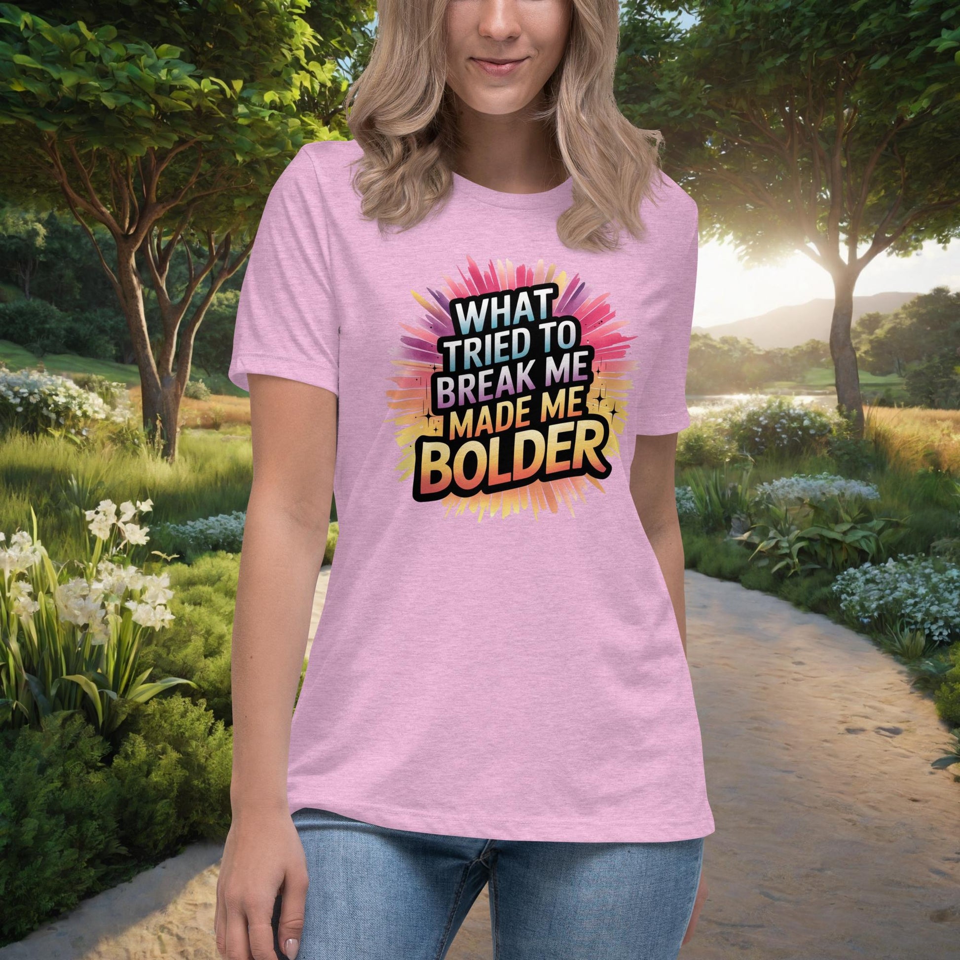 What Tried To Break Me Made Me Bolder Women's Relaxed T-Shirt, Personalized Strength & Healing Shirt for Domestic Violence Survivors - MySisterIsASurvivor