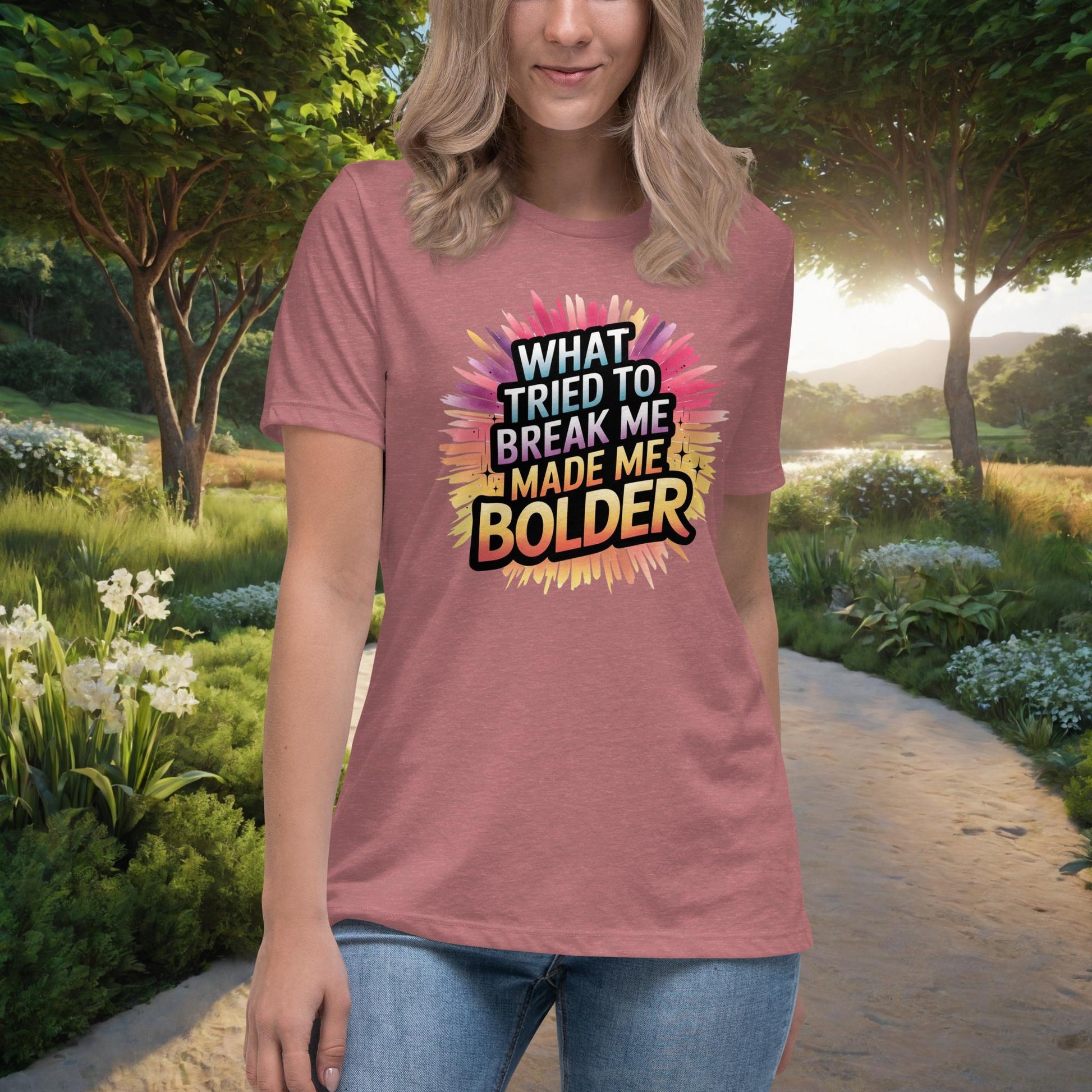 What Tried To Break Me Made Me Bolder Women's Relaxed T-Shirt, Personalized Strength & Healing Shirt for Domestic Violence Survivors - MySisterIsASurvivor