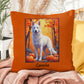 German Shepherd White Coat Pillow, Indoor Outdoor Dog Cushion, Personalized Dog Lover Accent