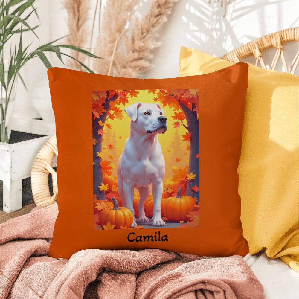 Rottweiler White Coat Pillow, Custom Indoor Outdoor Dog Cushion, Water-Resistant Accent
