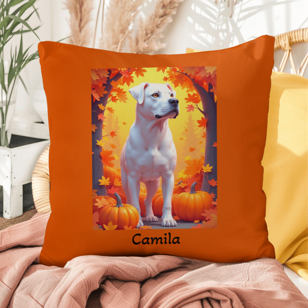 Rottweiler White Coat Pillow, Custom Indoor Outdoor Dog Cushion, Water-Resistant Accent