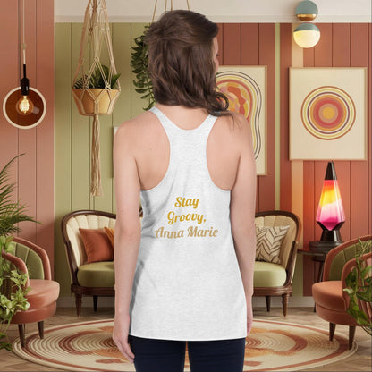 Personalized Retro Women’s Tank, “Happiness is a Journey, Not a Destination” Mental Health Affirmation Shirt