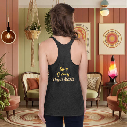 Personalized Retro Women’s Tank, “Happiness is a Journey, Not a Destination” Mental Health Affirmation Shirt