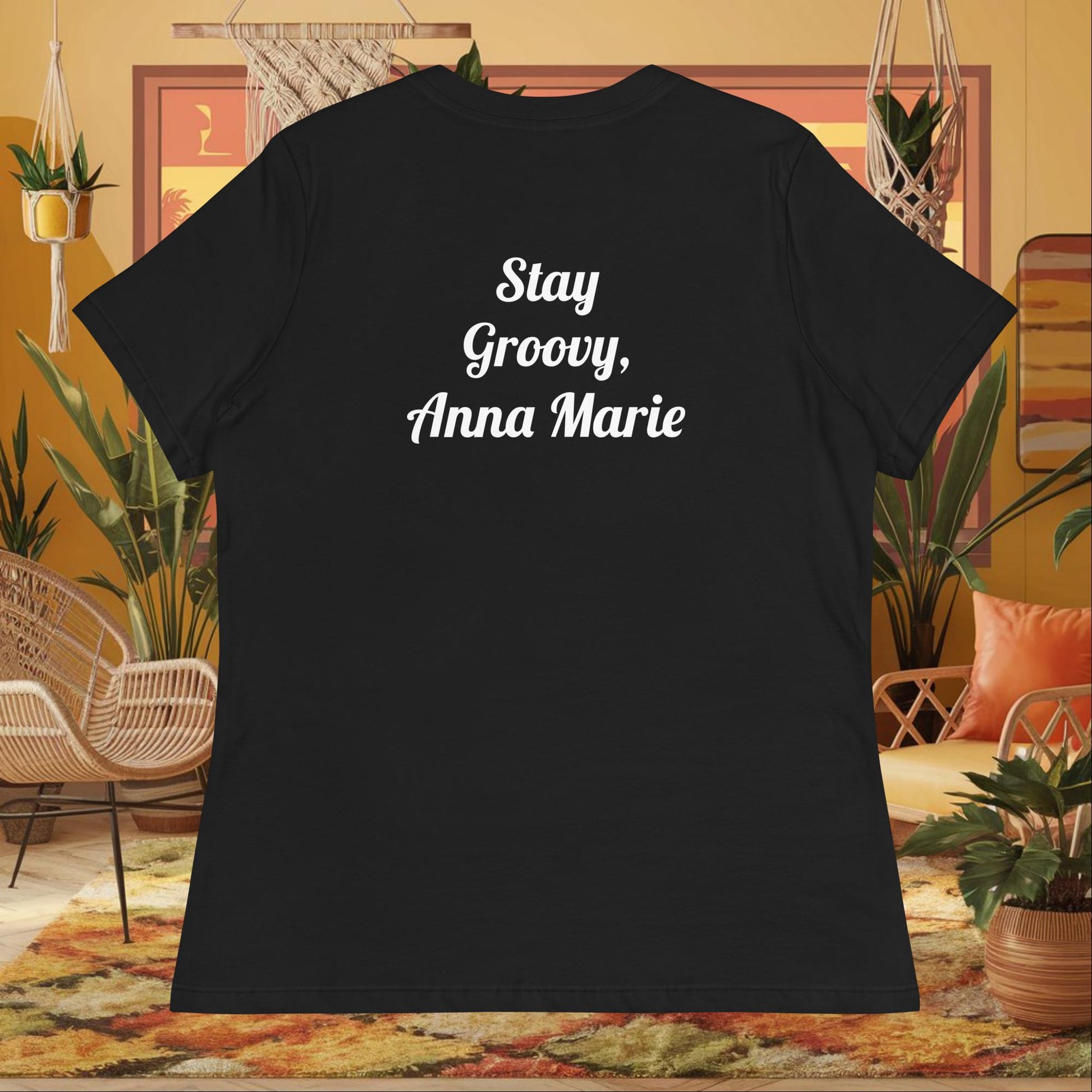 “Talk It Out Don’t Trip Out” women’s relaxed fit tee displaying therapy mental health support quote