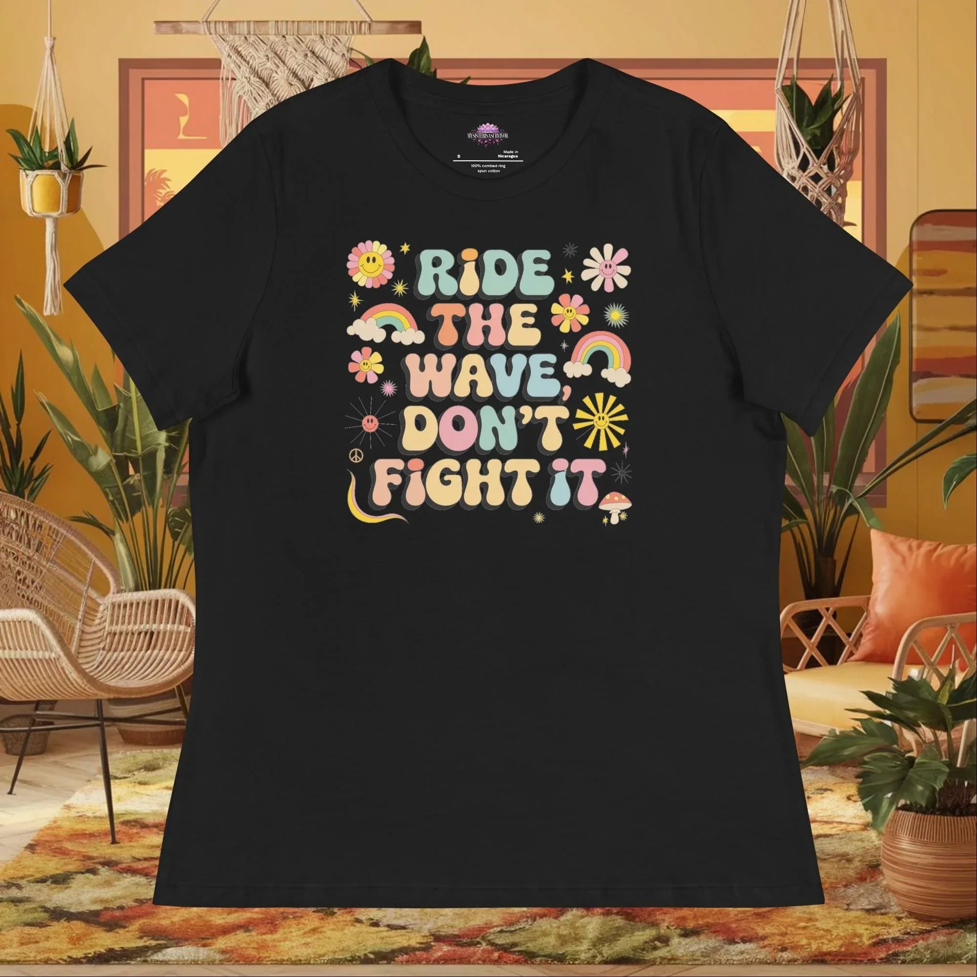 Shop our ride the wave womens relaxed t shirt featuring the Black style option from MySisterIsASurvivor.