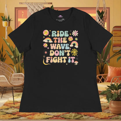 Shop our ride the wave womens relaxed t shirt featuring the Black style option from MySisterIsASurvivor.