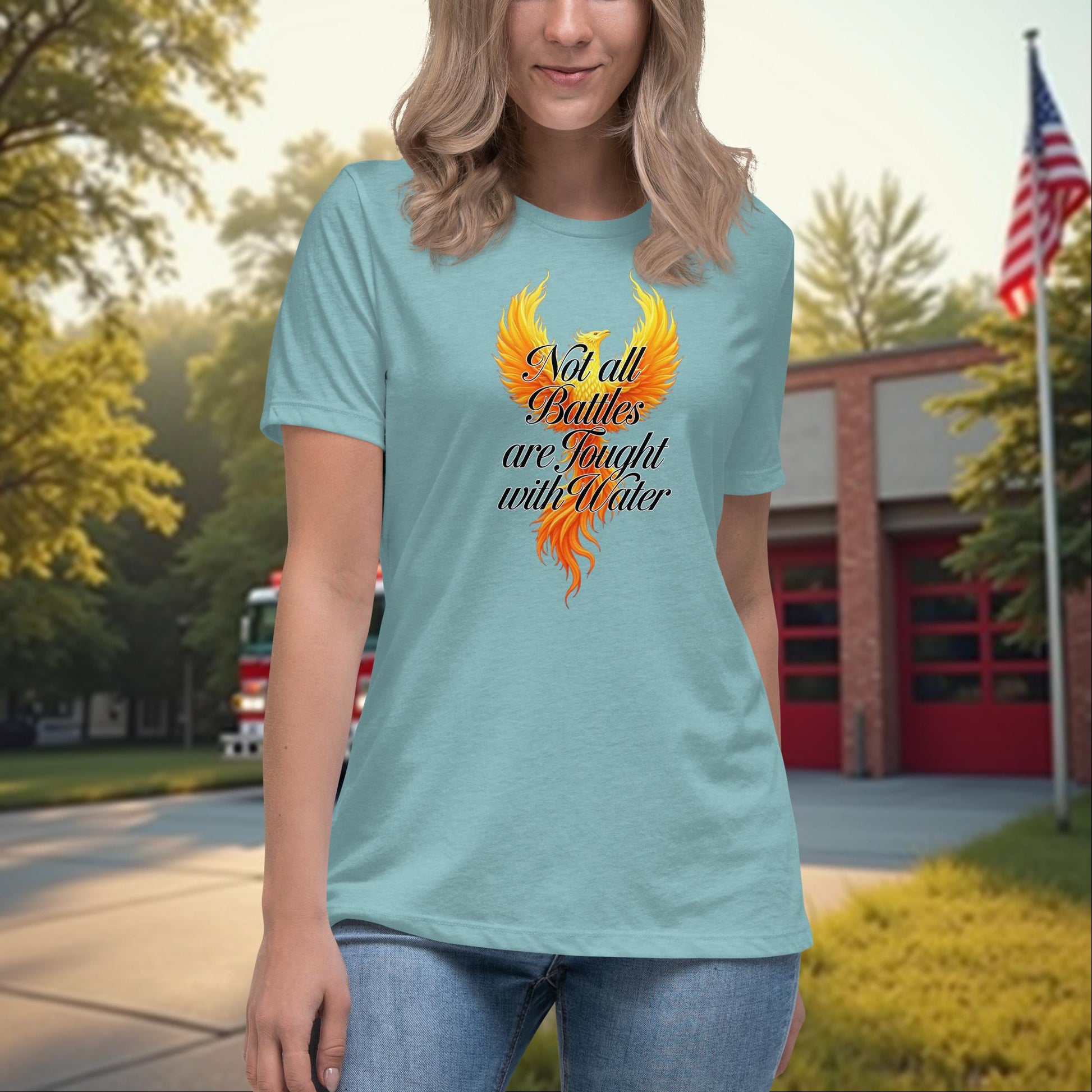 Not All Battles Are Visible firefighter PTSD support shirt for women, invisible battle awareness tee