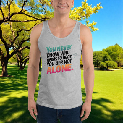 You Are Not Alone tank top, custom domestic violence awareness shirt for survivor support