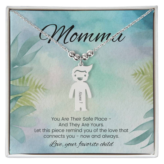 You are their safe place custom engraved kids charm necklace sentimental gift for moms - MySisterIsASurvivor