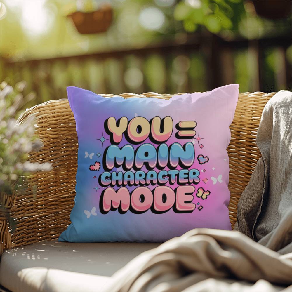 You = Main Character Mode Y2K pillow custom name empowerment and self-love gift - MySisterIsASurvivor