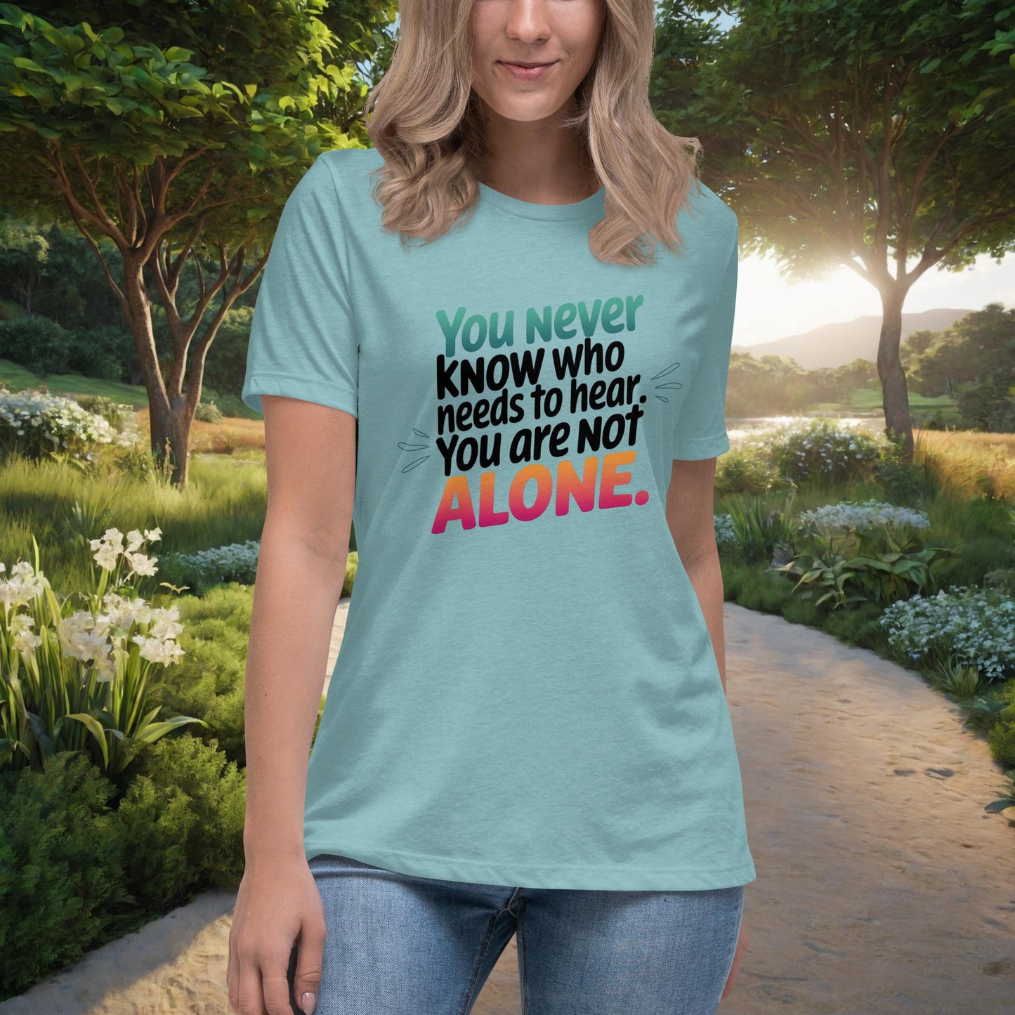 You Never Know Who Needs To Hear Women's Relaxed T-Shirt, Personalized Survivor Support & Mental Health Awareness Shirt - MySisterIsASurvivor